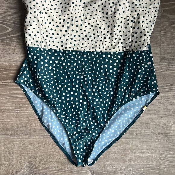Summersalt Polka Dot One Piece Swimsuit - Green and White - Picture 6 of 10